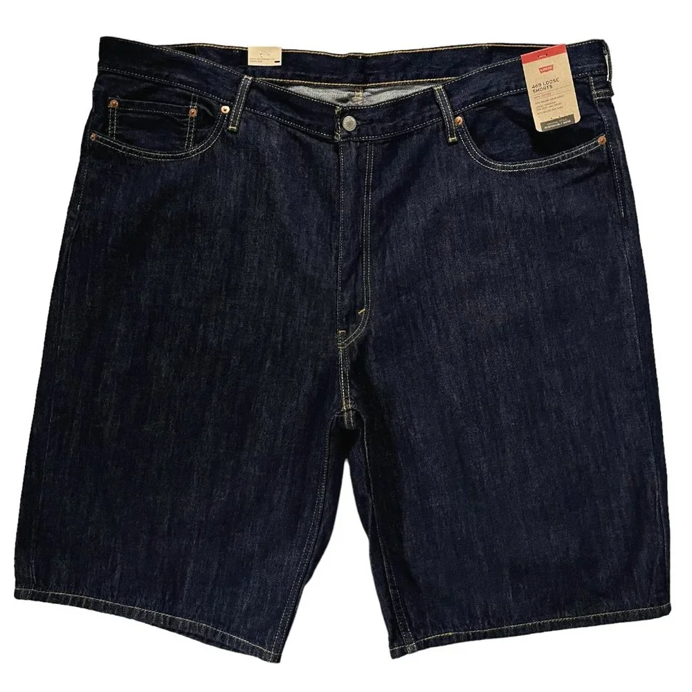 Levis 469 Mens Denim Shorts Size 46 Dark Blue Loose‎ Fit Casual & Stylish